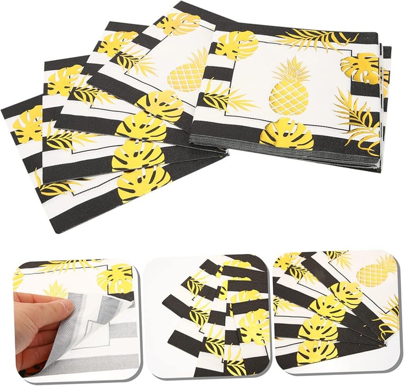 مناديل ورقية مطرزة بالذهب 40 قطعة من لب الخشب البكر لحفلات العشاء وحفلات الزفاف - Image 2